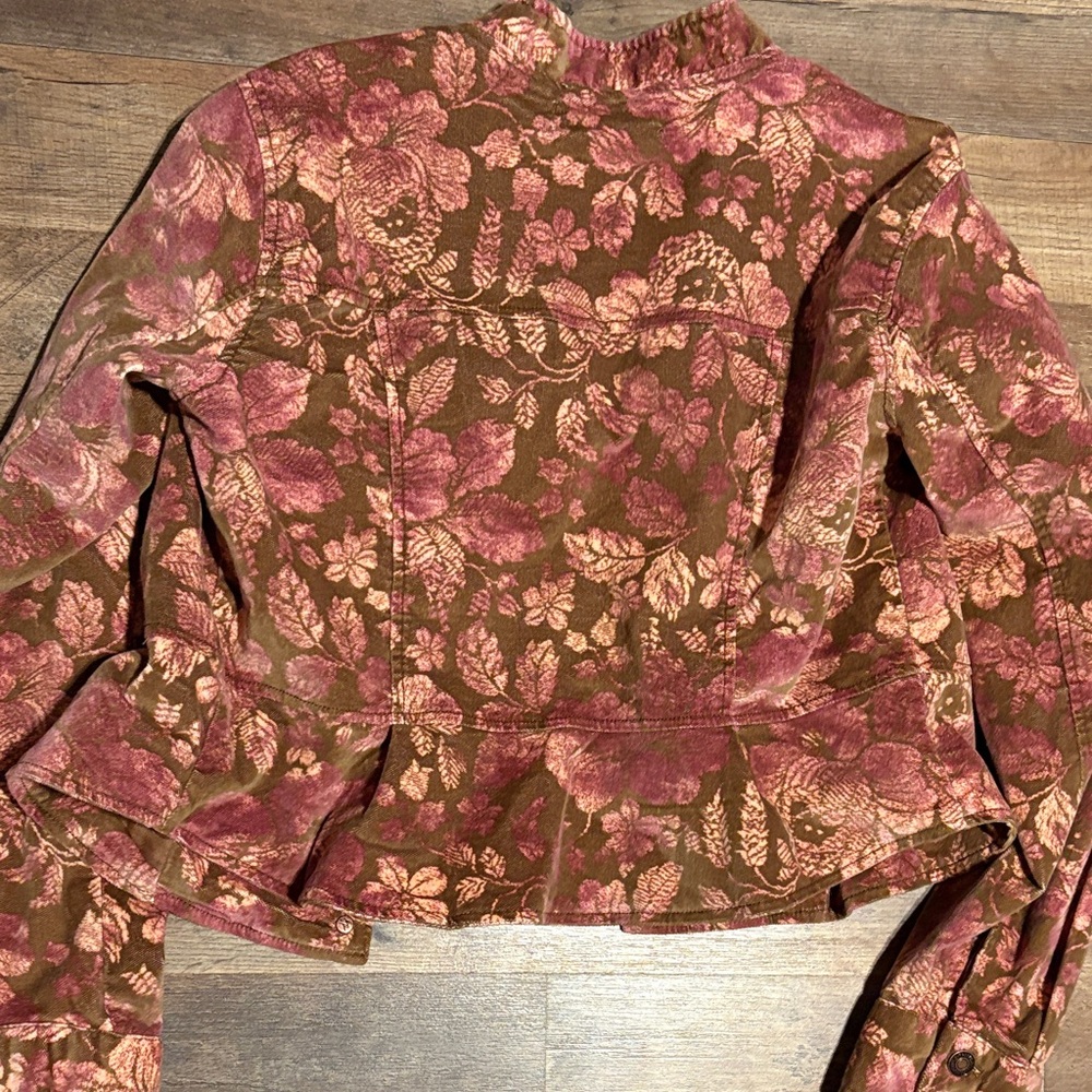 Free People Pink and Brown Floral Jacket - Picture 9 of 11